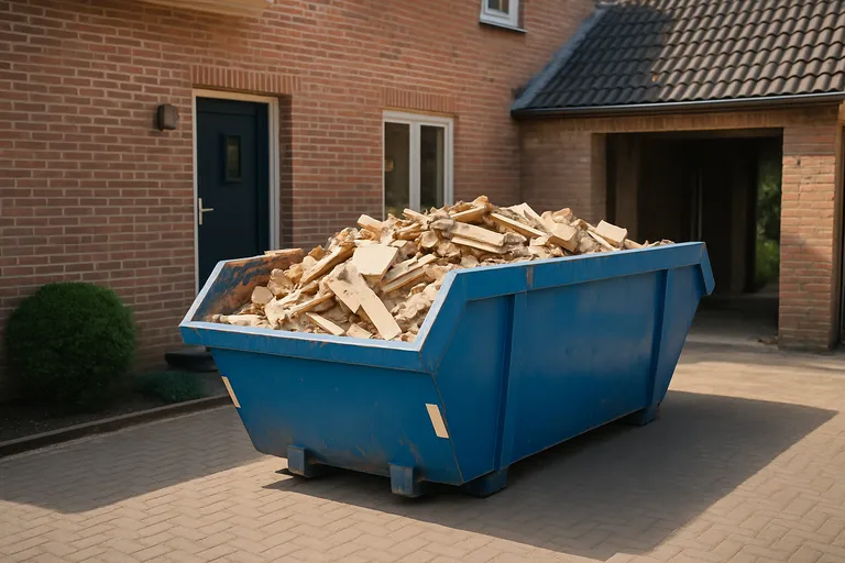 Afmetingen en plaatsing van een 6m3 afvalcontainer