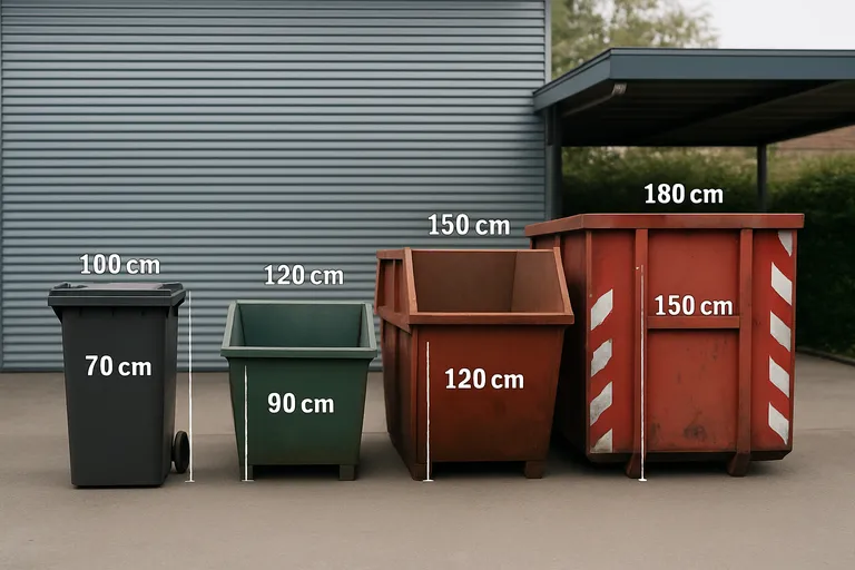 Afmetingen per type container