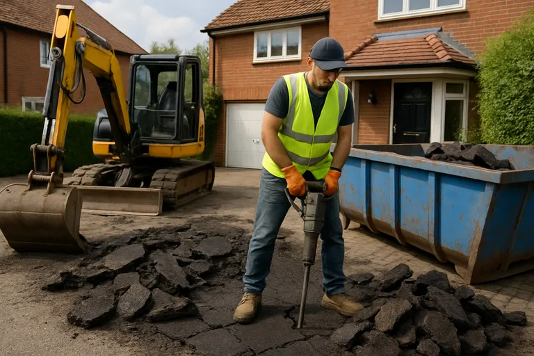 Asfalt verwijderen en afvoeren bij je woning: veilig, milieuvriendelijk en zonder gedoe