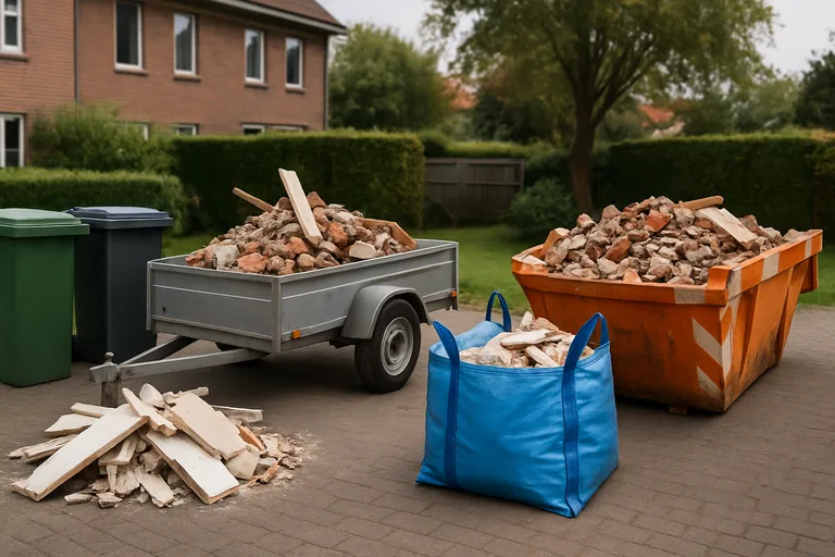 Manieren om bouwafval af te voeren